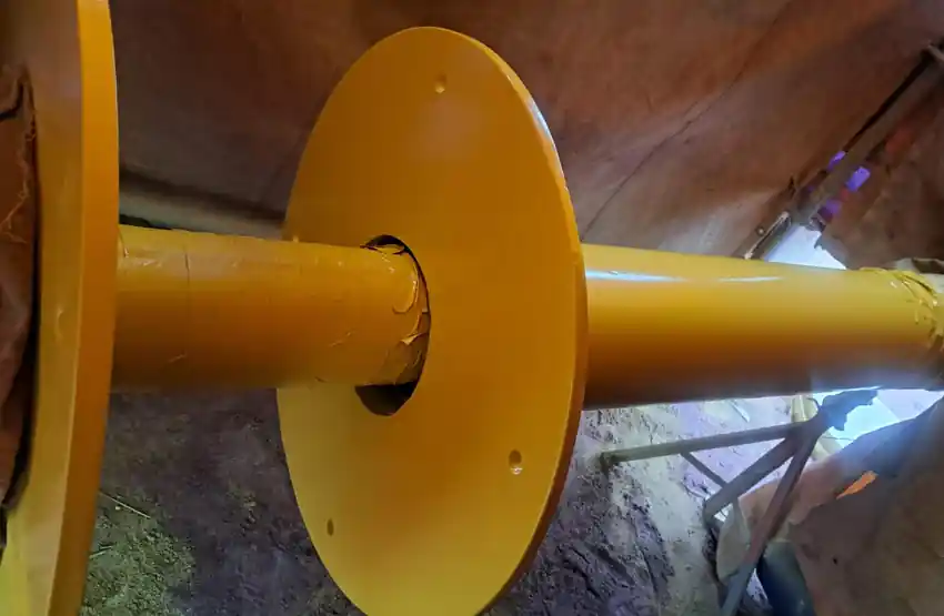 Epoxy coating applied on steel flange and pipe assembly